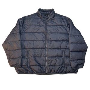 Swiss Tech Mens 5XL Puffer Jacket Dark Navy Full Zip Big & Tall Quilted Coat New